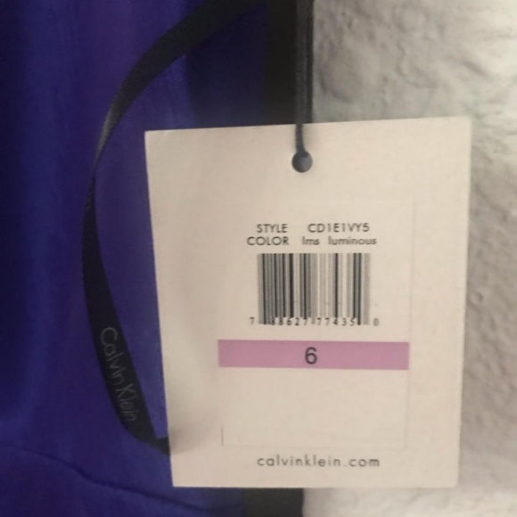 Calvin Klein Blue Short Christmas Party Dress NWT Size 6 - Picture 4 of 5